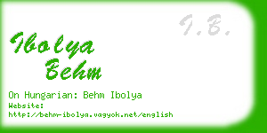 ibolya behm business card